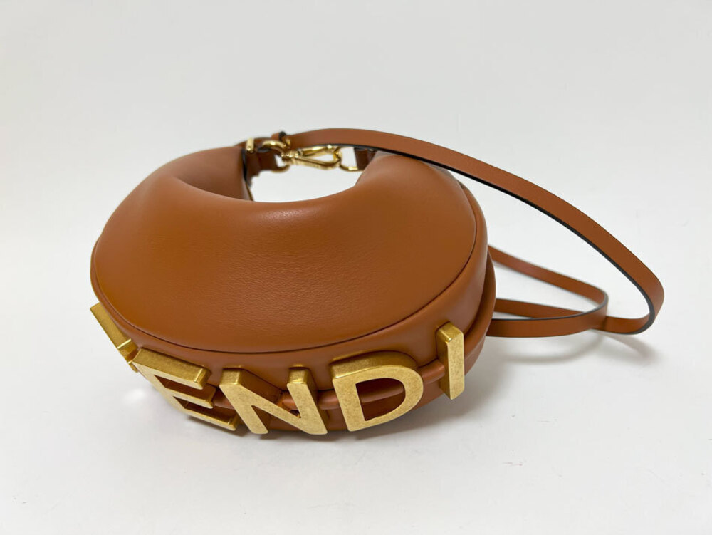 Fendi Graphic Handbag Shoulder Bag Brown Leather - Picture 6 of 10